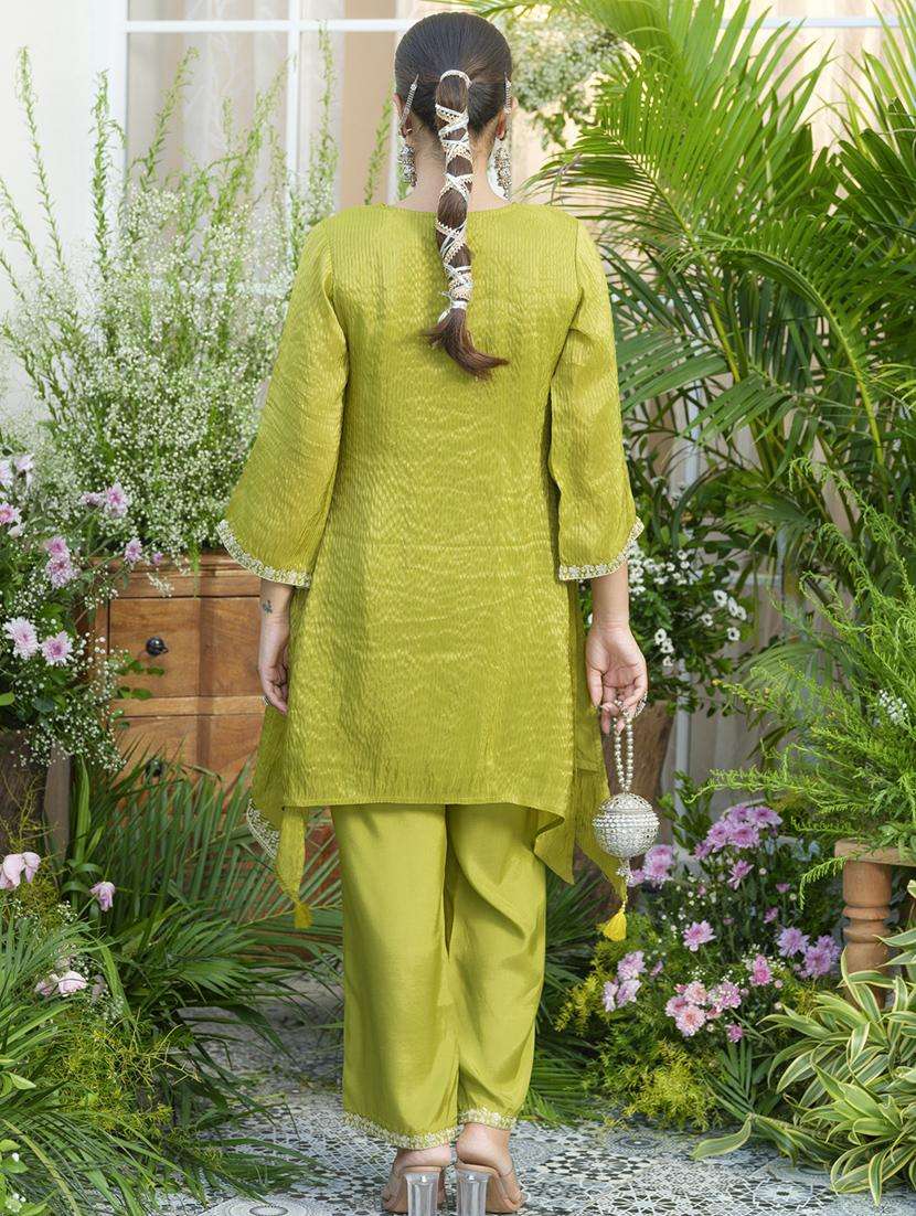 women embroidered three quarter sleeve ethnic co-ord set - 22039743 -  Standard Image - 3