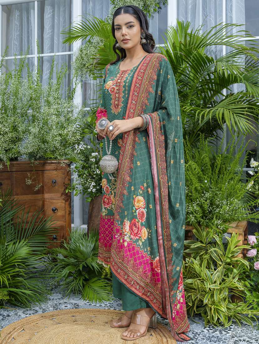 women printed kurta and pant with dupatta set - 22039752 - Standard Image - 3