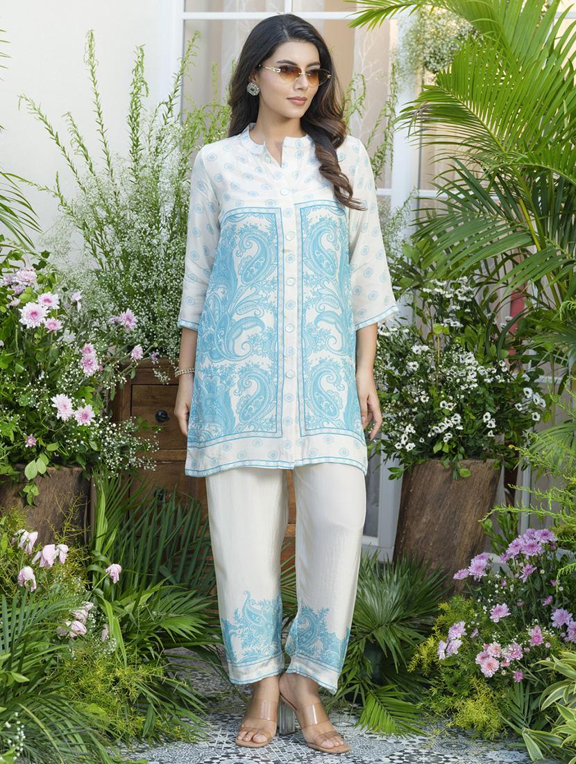 women printed three quarter sleeve ethnic co-ord set - 22039781 -  Zoom Image - 0