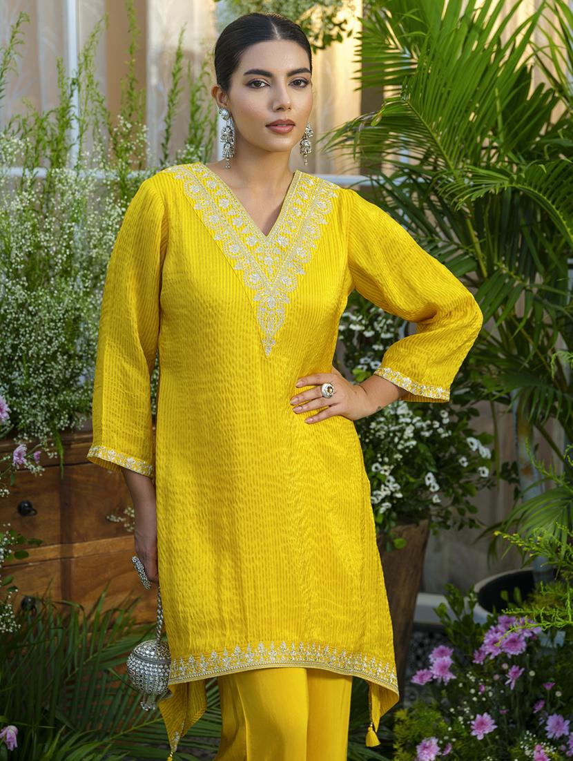 women embroidered three quarter sleeve ethnic co-ord set - 22039784 - Standard Image - 5