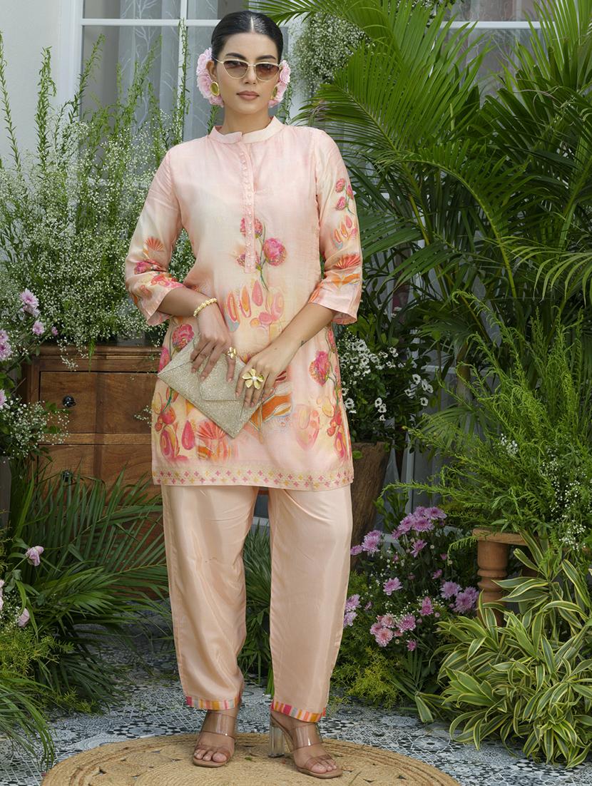 women floral print three quarter sleeve ethnic co-ord set - 22039785 - Zoom Image - 0