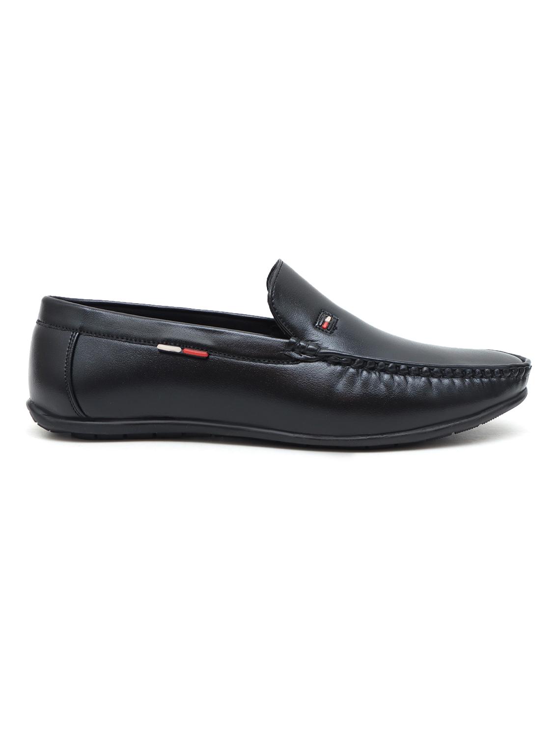 men solid black slip on loafer - 22039795 - Standard Image - 3