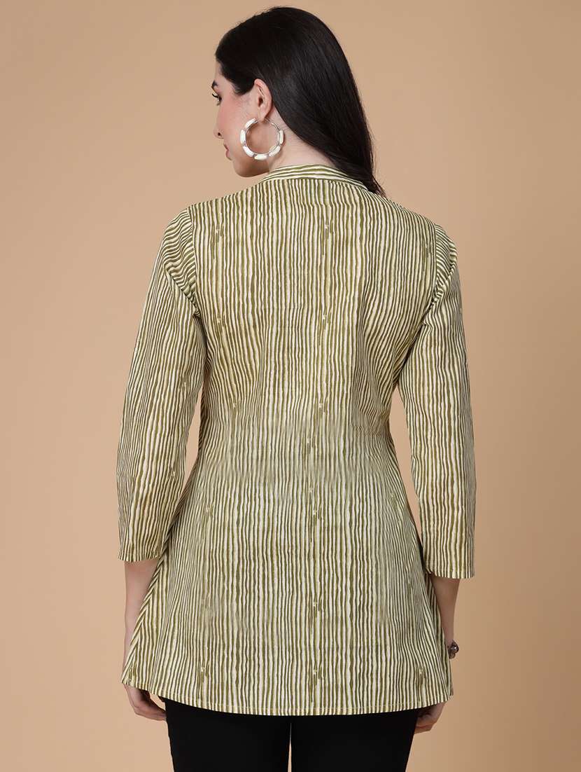 women printed three quarter sleeve kurti - 22039817 - Standard Image - 3