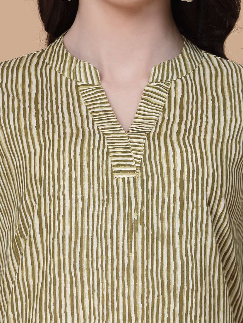 women printed three quarter sleeve kurti - 22039817 - Standard Image - 5