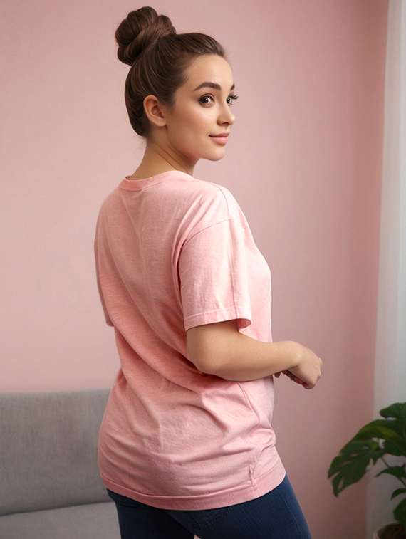 women printed short sleeve oversized t-shirt - 22039824 -  Standard Image - 3