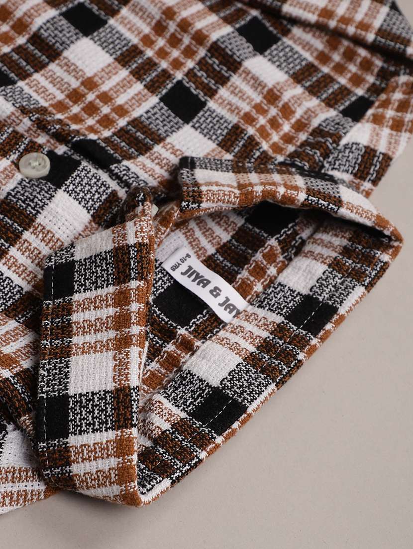 boys checkered long sleeve casual shirt - 22040358 -  Standard Image - 3