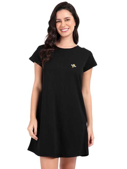 women solid short sleeve sleepshirt - 22040467 -  Standard Image - 0