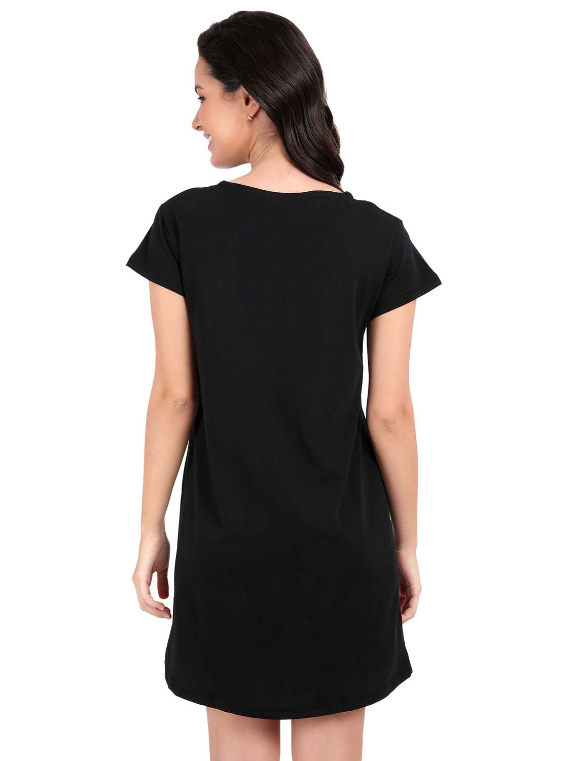 women solid short sleeve sleepshirt - 22040467 -  Standard Image - 3