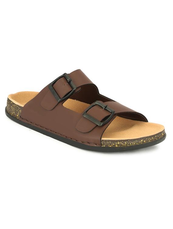men brown slip on sandal - 22040479 - Standard Image - 3