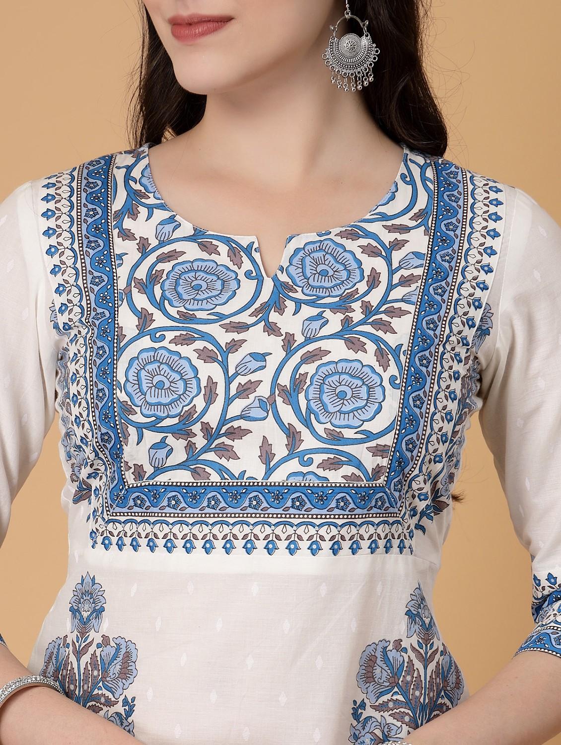 women printed three quarter sleeve straight kurti - 22040902 - Standard Image - 5