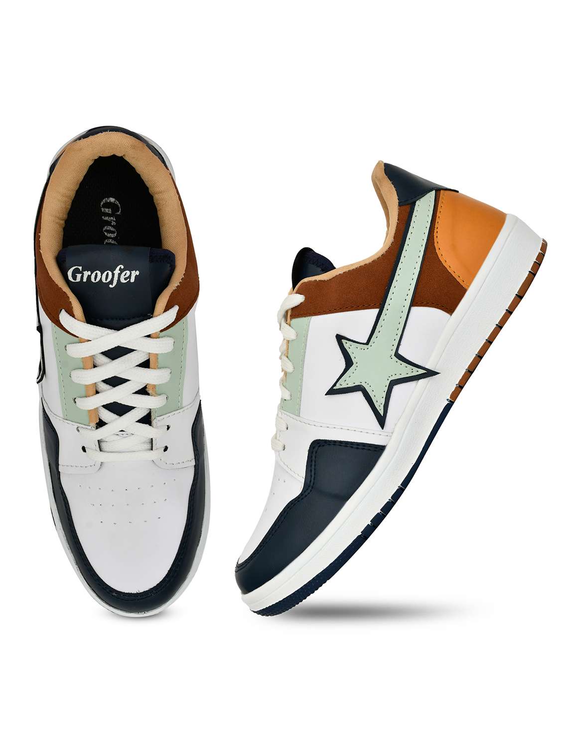 men white lace up sneakers - 22040923 -  Standard Image - 3