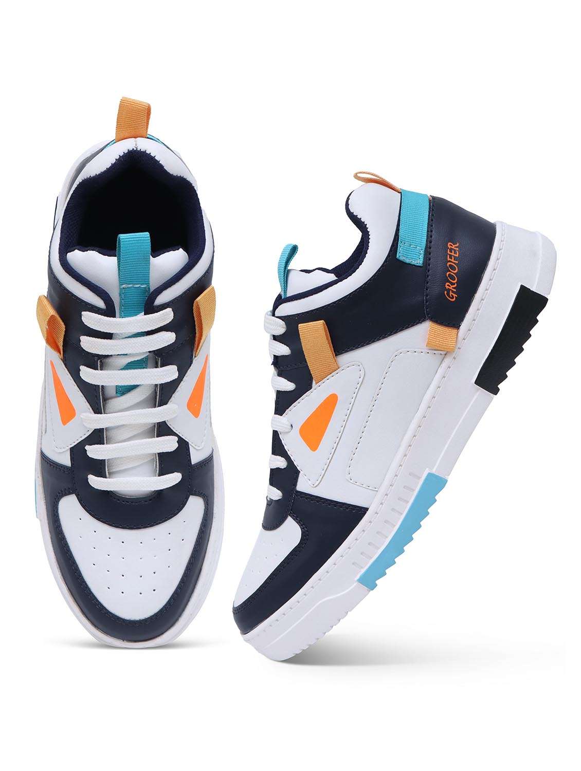 men blue lace up sneakers