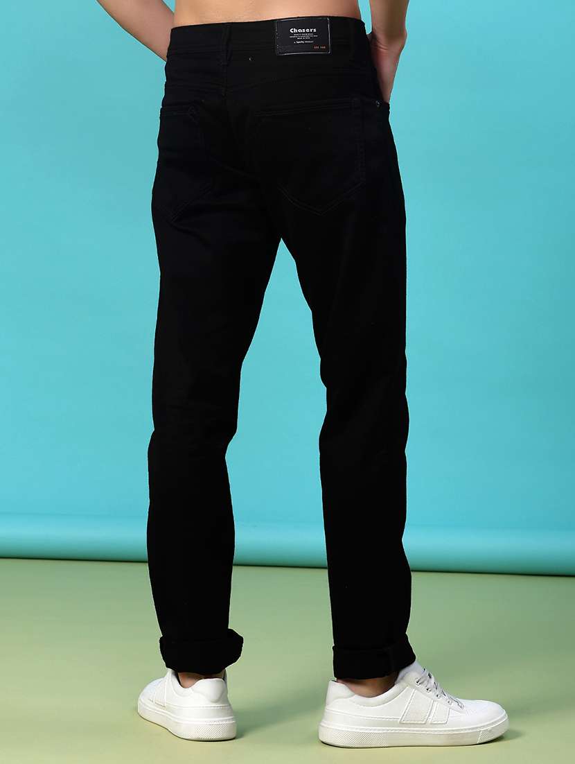 men plain mid rise full length jeans - 22040965 - Standard Image - 3