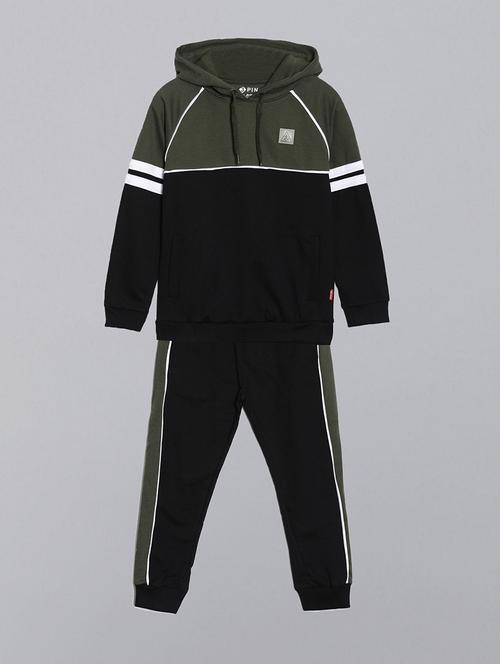boys color blocked hooded full length co-ord set - 22041020 - Standard Image - 0