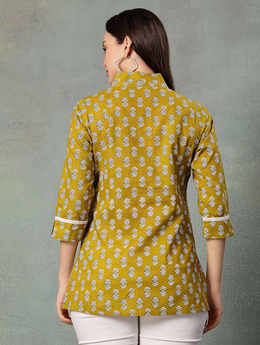 women printed three quarter sleeve straight kurti - 22041027 - Standard Image - 3