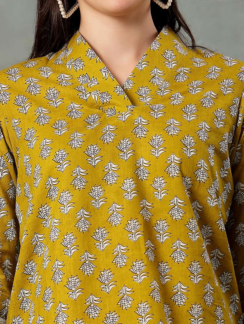women printed three quarter sleeve straight kurti - 22041027 - Standard Image - 5