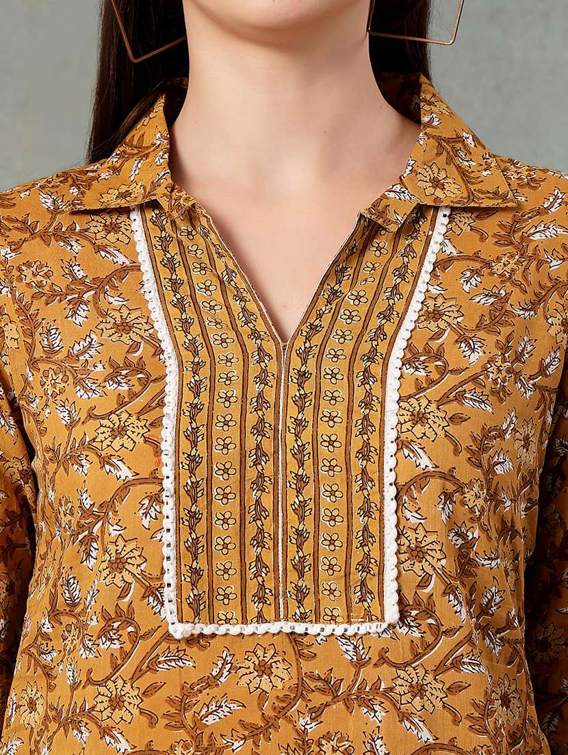 women printed three quarter sleeve straight kurti - 22041028 - Standard Image - 5