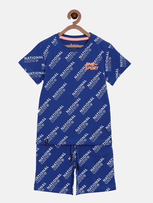 boys printed t-shirt and shorts co-ord set - 22041035 - Standard Image - 0