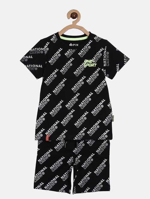 boys printed t-shirt and shorts co-ord set - 22041036 - Standard Image - 0
