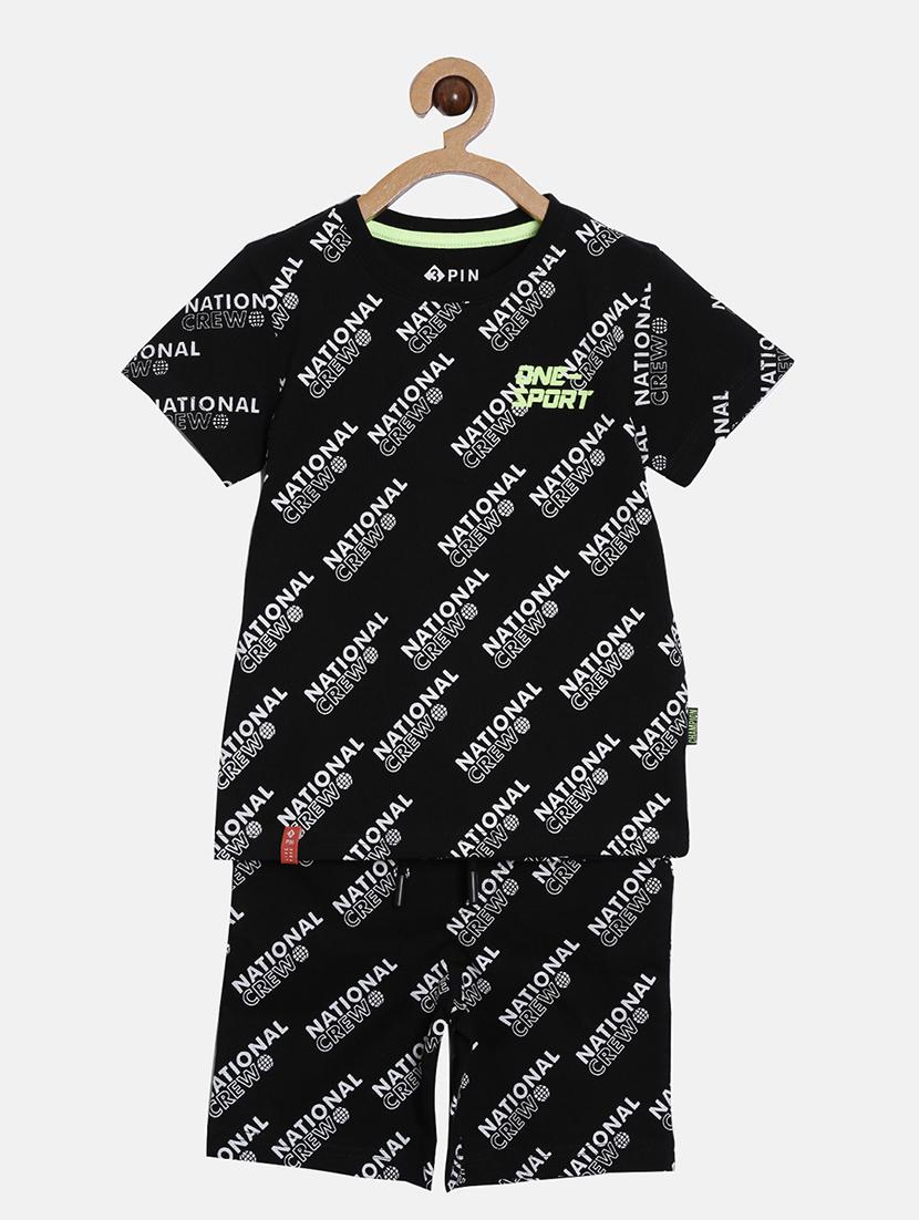 boys printed t-shirt and shorts co-ord set - 22041036 - Zoom Image - 0