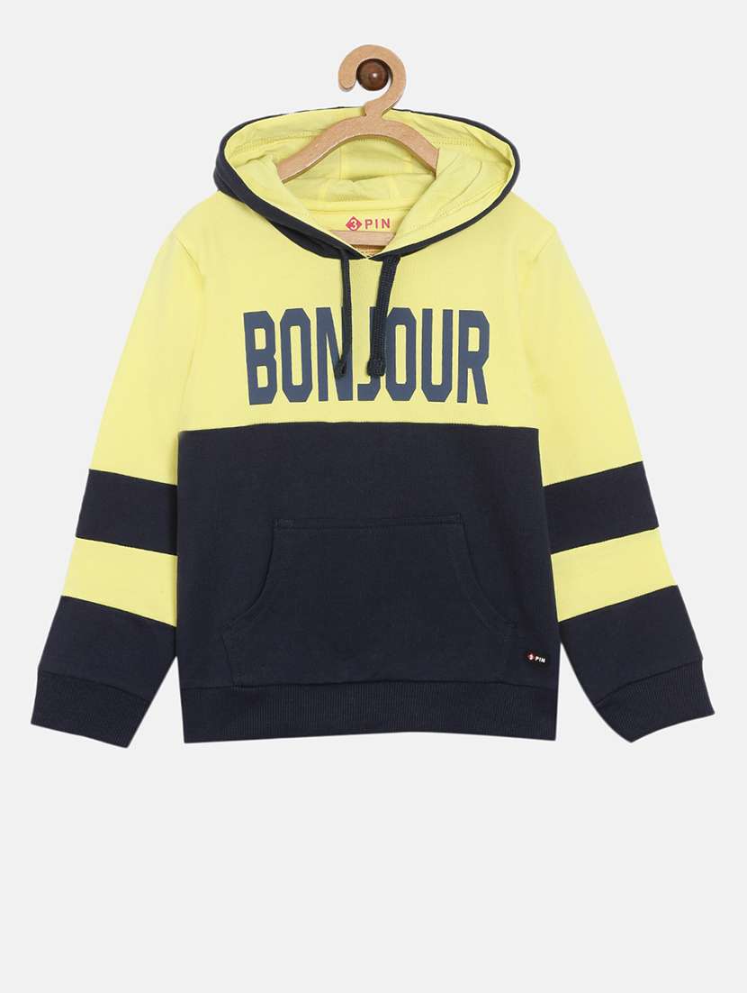 girls color block long sleeve hooded sweatshirt