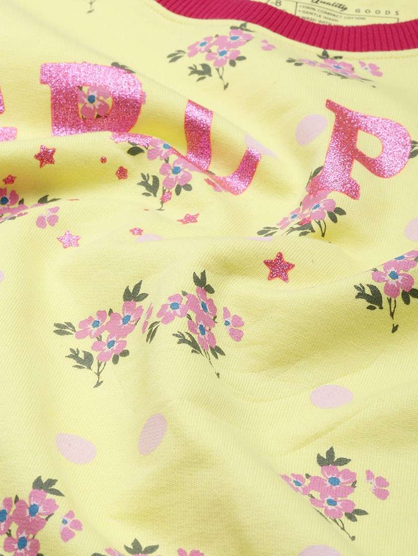 girls printed round neck regular fit sweatshirt - 22041042 - Standard Image - 3