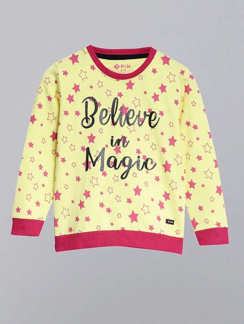 girls printed long sleeve regular fit sweatshirt - 22041044 - Standard Image - 0