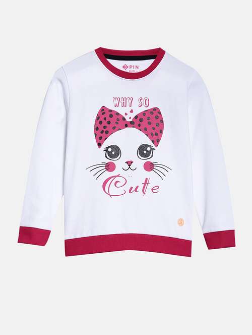 girls printed long sleeve regular fit sweatshirt - 22041048 - Standard Image - 0