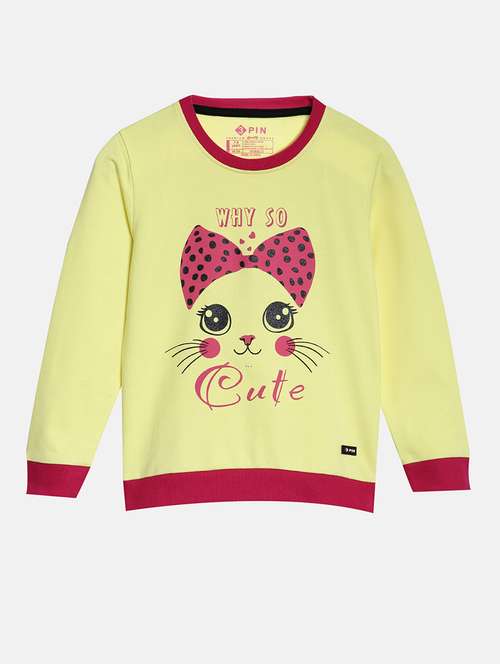 girls printed long sleeve regular fit sweatshirt - 22041049 - Standard Image - 0