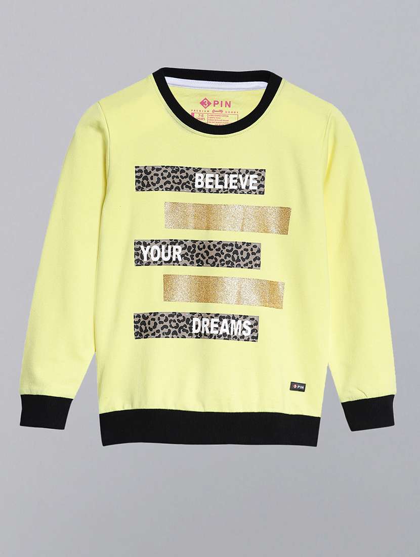 girls printed long sleeve regular fit sweatshirt - 22041050 - Zoom Image - 0