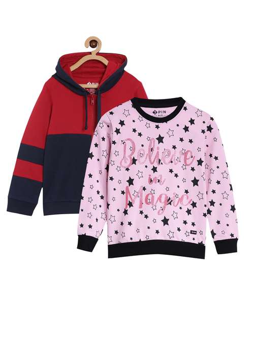 kids pack of 2 printed long sleeve sweatshirt - 22041057 - Standard Image - 0