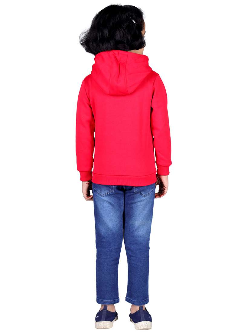 girls printed long sleeve regular fit shooded weatshirt - 22041062 - Standard Image - 5