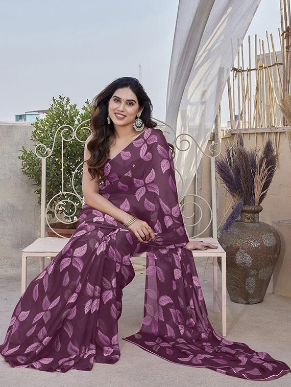 women printed casual wear saree with blouse - 22041091 - Standard Image - 3