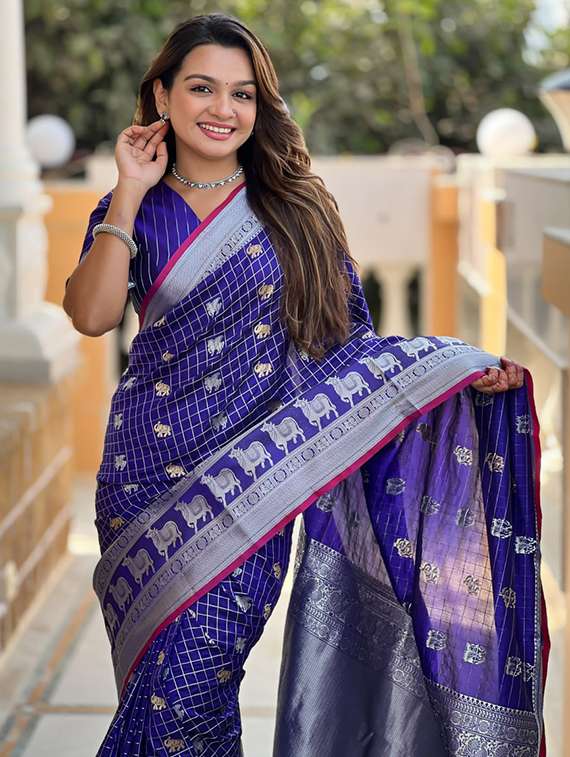 women self design banarasi saree with blouse - 22041094 -  Standard Image - 3