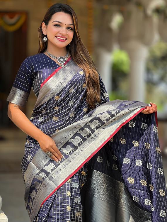 women self design banarasi saree with blouse - 22041095 - Standard Image - 3