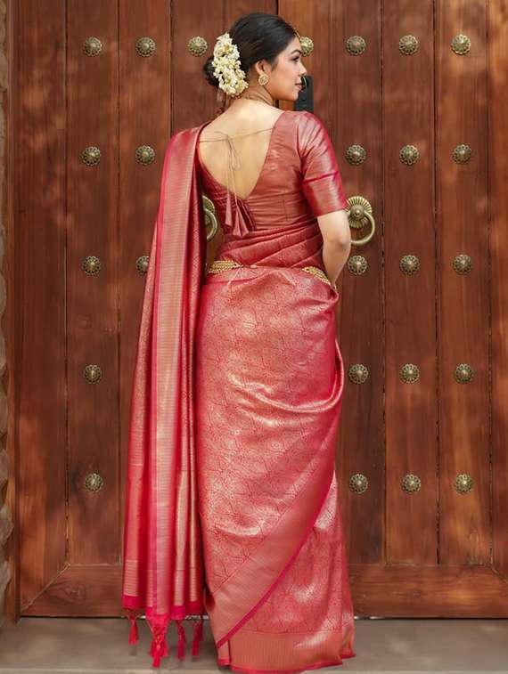 women self design banarasi saree with blouse - 22041110 - Standard Image - 3