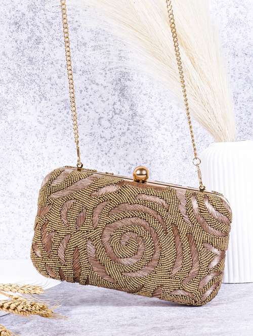 women embellished clutch with flap
