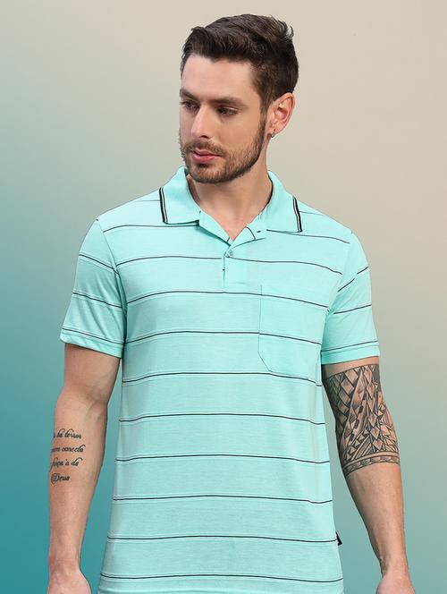 men striped short sleeve regular fit polo t-shirt - 22041291 - Standard Image - 0