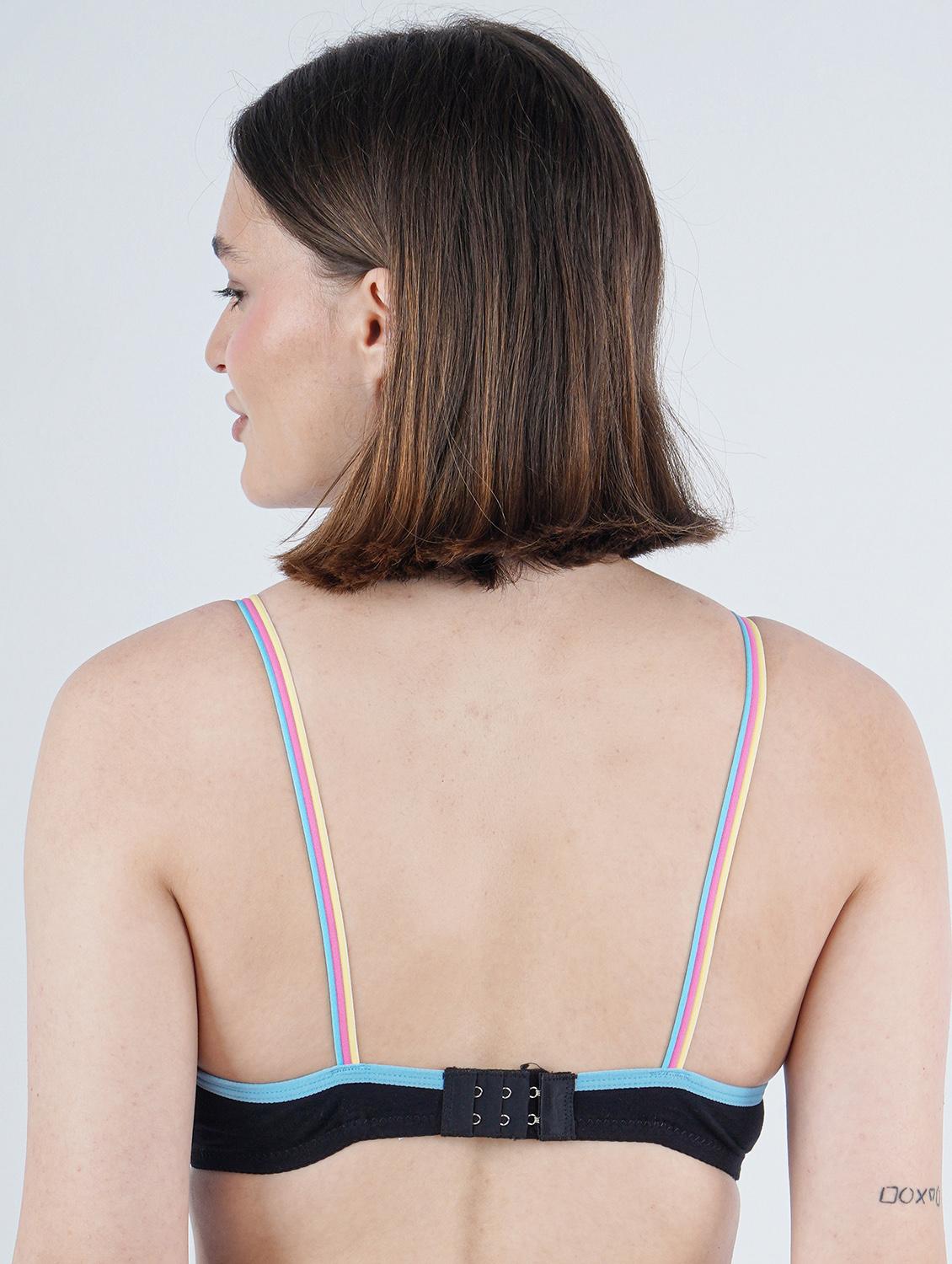 multi colored cotton push up bra - 22041293 - Standard Image - 5