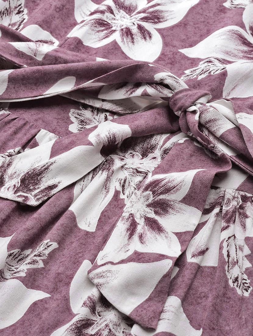 women floral print puff sleeve tiered dress - 22041295 - Standard Image - 5