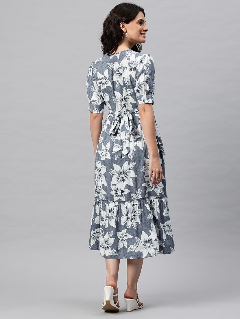 women floral print puff sleeve tiered dress - 22041296 - Standard Image - 3