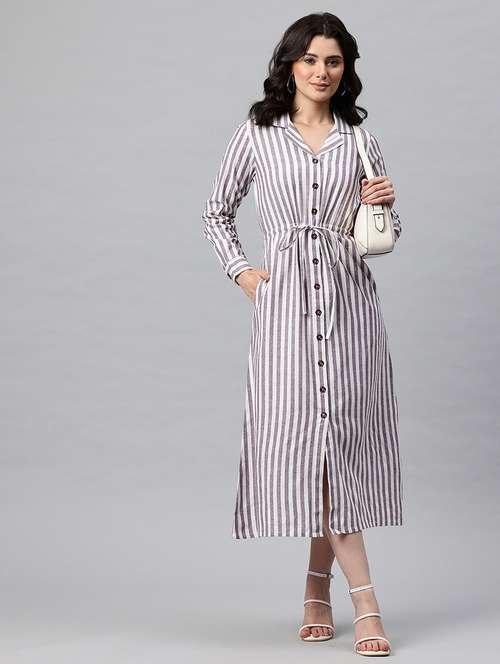 lavender cotton shirt dress - 22041299 - Standard Image - 0