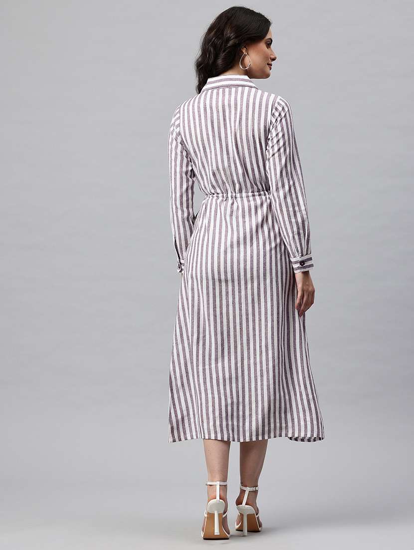 lavender cotton shirt dress - 22041299 - Standard Image - 3