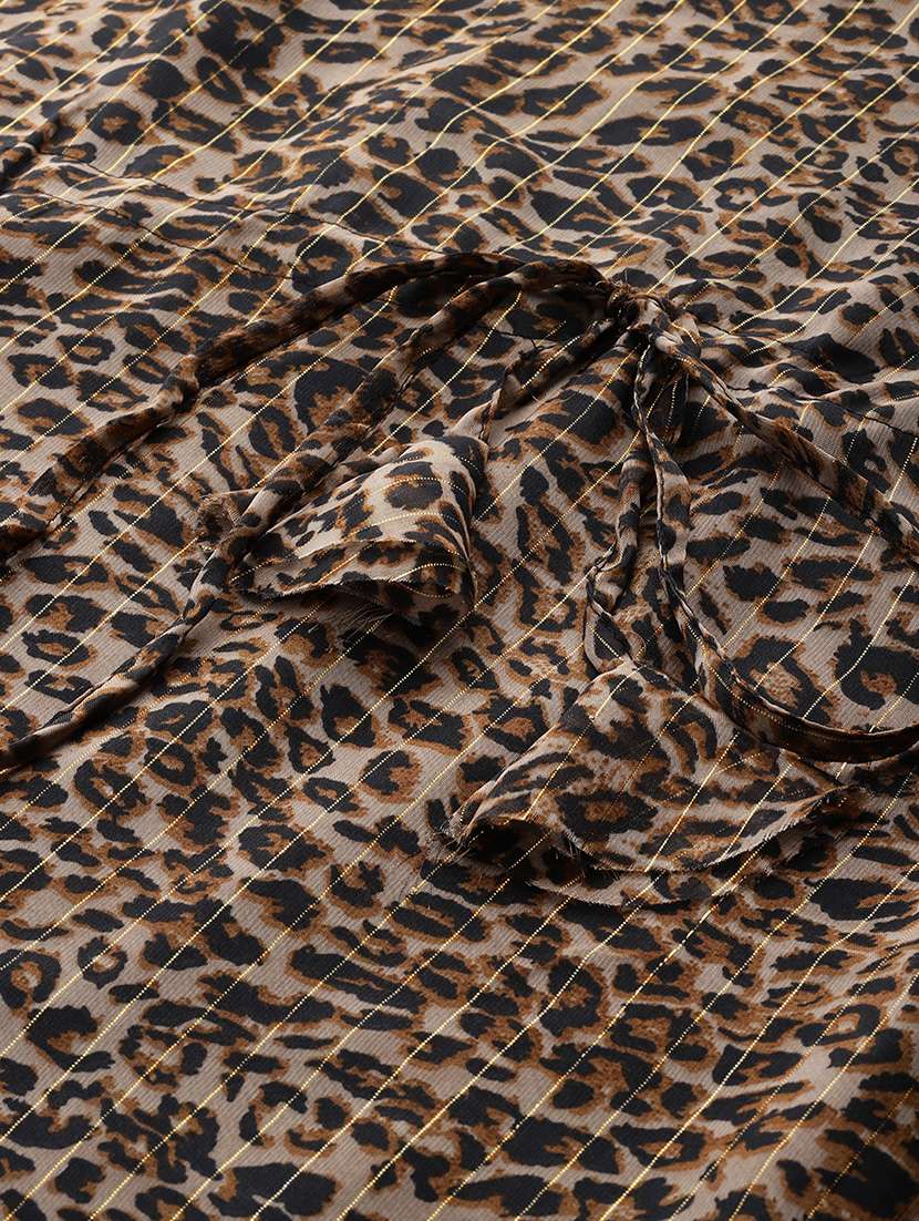 women animal print kimono sleeve kaftan dress - 22041303 - Standard Image - 5