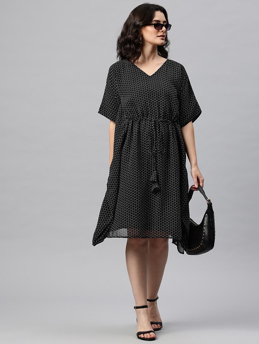 wome printed kimono sleeve kaftan dress