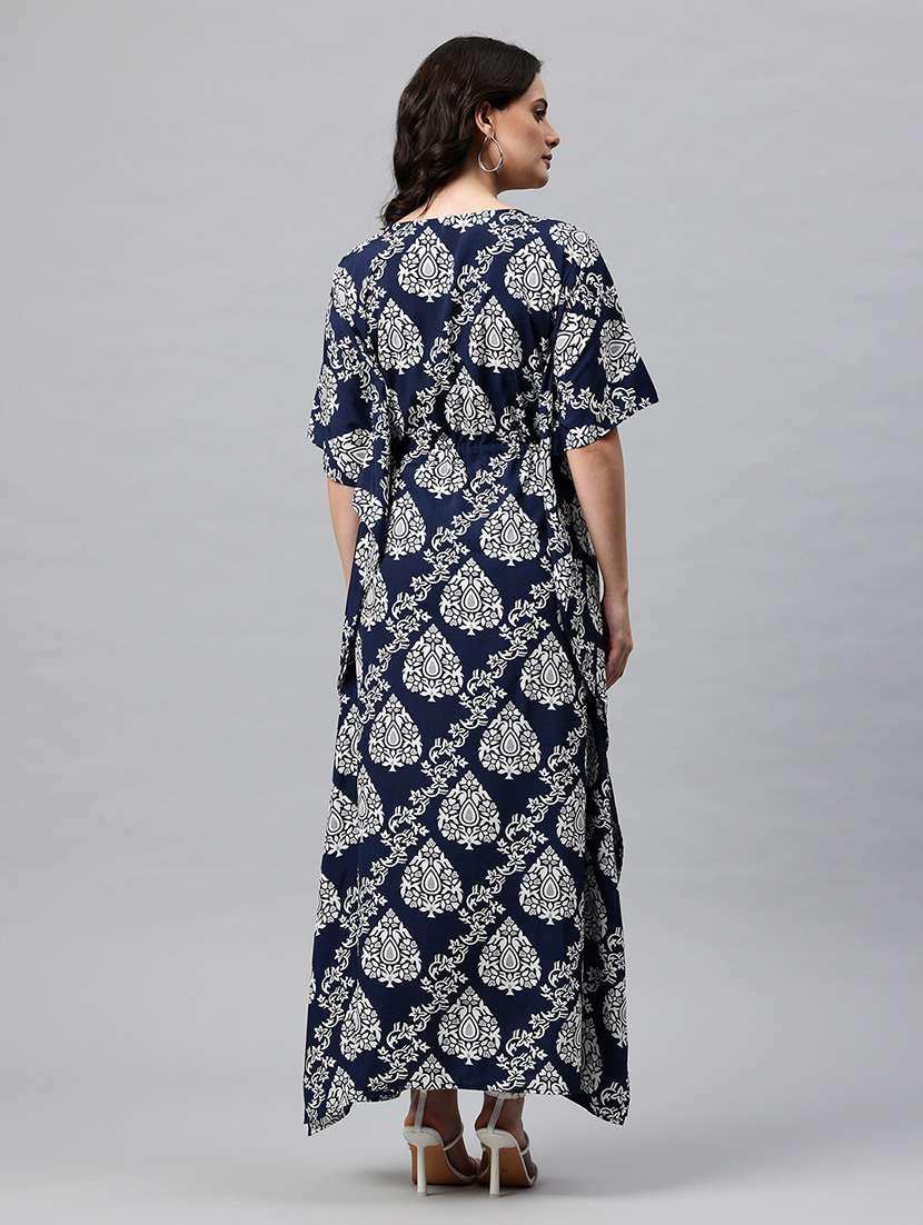 women printed kimono sleeve kaftan dress - 22041306 - Standard Image - 3