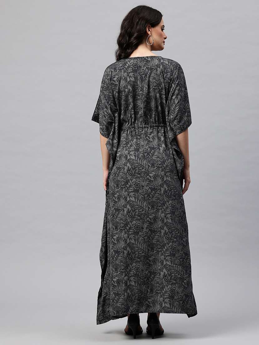 women printed kimono sleeve kaftan dress - 22041307 - Standard Image - 3
