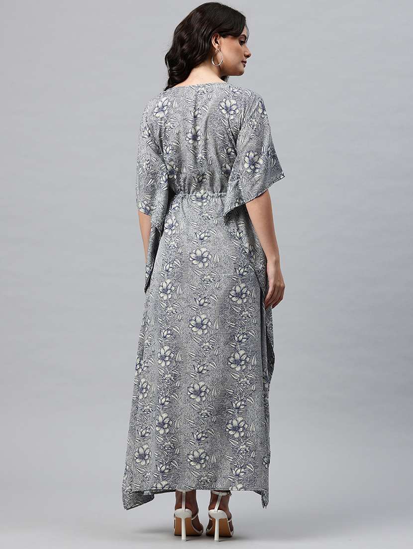 women printed kimono sleeve kaftan dress - 22041308 - Standard Image - 3