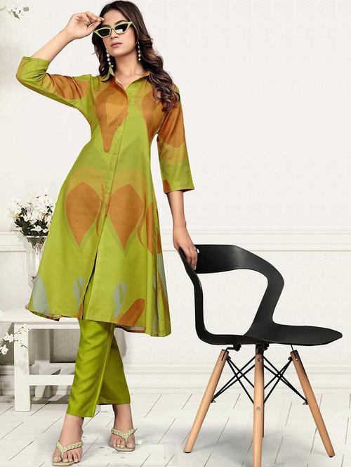 women printed three quarter sleeve ethnic co-ord set - 22041315 - Standard Image - 0