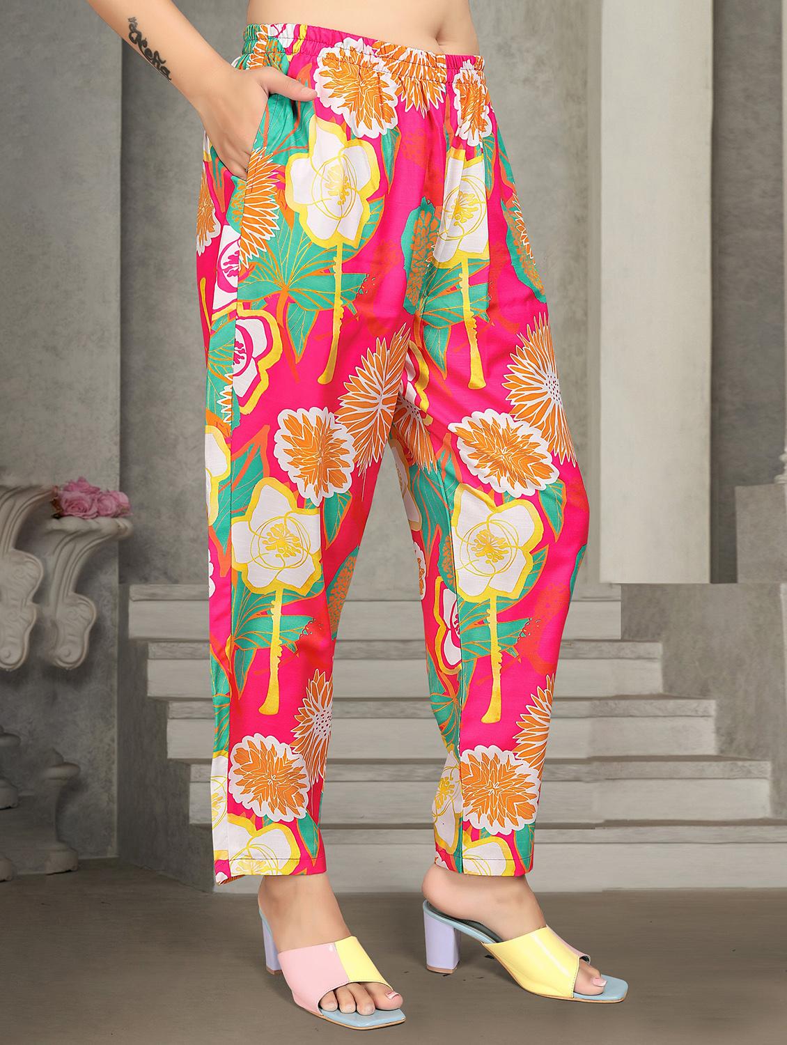 floral printed cotton blend co-ord set pink - 22041318 - Standard Image - 5